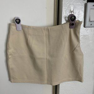 Cream mini skirt